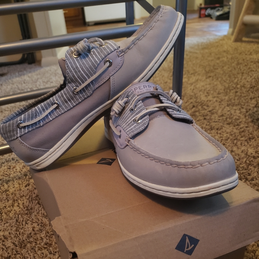 Sperry Songfish Gray Striped Shoes